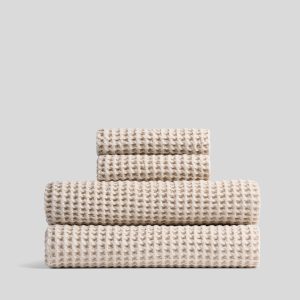 2+2 Waffle Bath Bundle - Bone