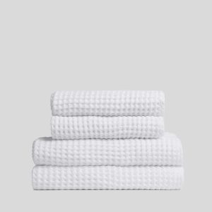 2+2 Waffle Bath Bundle - White