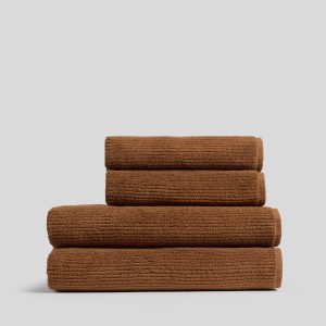 2+2 Soft Rib Bath Bundle - Tobacco