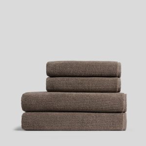 2+2 Soft Rib Bath Bundle - Warm Grey