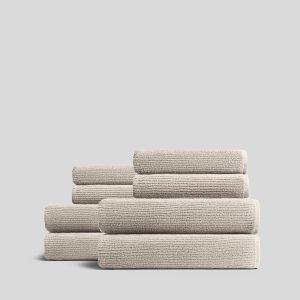 4+4 Soft Rib Bath Bundle - Bone