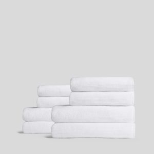 4+4 Soft Rib Bath Bundle - White