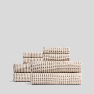 4+4 Waffle Bath Bundle - Bone