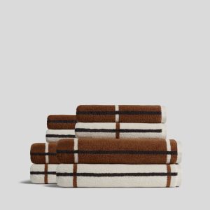 4+4 Organic Plush Bath Bundle - Bone Windowpane