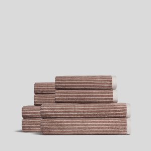 4+4 Pinstripe Bath Bundle - Adobe and Alabaster