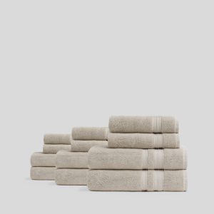 6+6 Classic Turkish Cotton Bath Bundle - Bone
