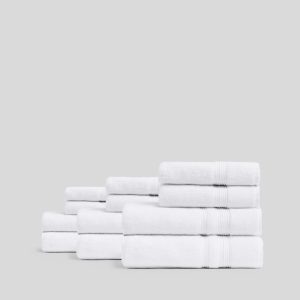 6+6 Classic Turkish Cotton Bath Bundle - White