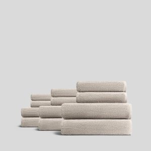 6+6 Soft Rib Bath Bundle - Bone
