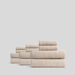 6+6 Waffle Bath Bundle - Bone