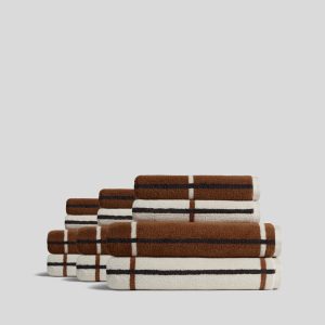 6+6 Organic Plush Bath Bundle - Bone Windowpane