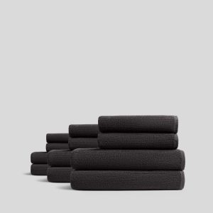 6+6 Soft Rib Bath Bundle - Onyx