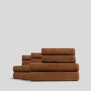 6+6 Soft Rib Bath Bundle - Tobacco