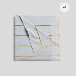 4x Bayside Beach Towel Bundle - Lagoon with Marigold