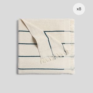8x Bayside Beach Towel Bundle - Natural with Peacock