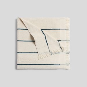 Bayside Beach Towel (Natural with Peacock)