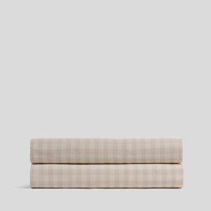 Brushed Cotton Fitted Sheet (Bone Check)