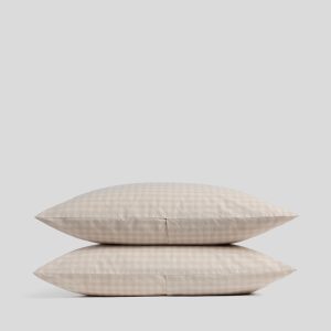 Brushed Cotton Pillowcase Set (Bone Check)