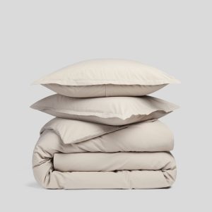 Brushed Cotton Duvet Cover Set - Bone F/Q