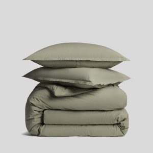 Brushed Cotton Duvet Cover Set - Moss TW/XL