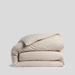 Brushed Cotton Duvet Cover (Bone Stripe)