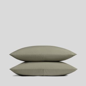 Brushed Cotton Pillowcase Set (Moss)