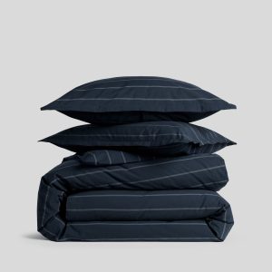 Brushed Cotton Duvet Cover Set - Dusk Stripe F/Q