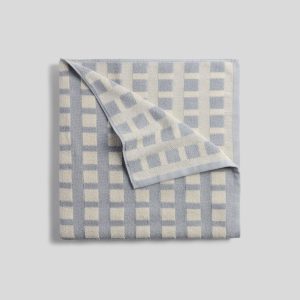 Capri Check Beach Towel (Sky with Natural)