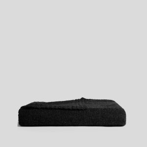Classic Knit Alpaca Throw - FINAL SALE (Charcoal)