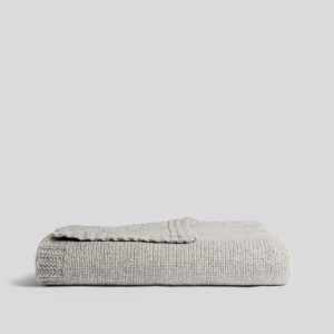 Classic Knit Alpaca Throw - FINAL SALE (Light Heather Grey)