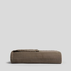 Cloud Linen Gauze Throw (Warm Grey)