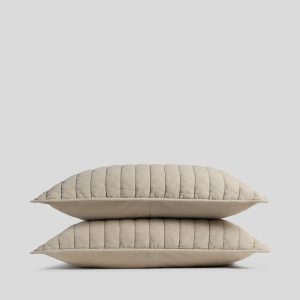 Garment Dyed Channel Sham Set - FINAL SALE (Bone)