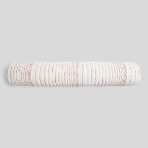 Hand Stitched Bolster Pillow Cover - FINAL SALE (Cream and Tobacco)
