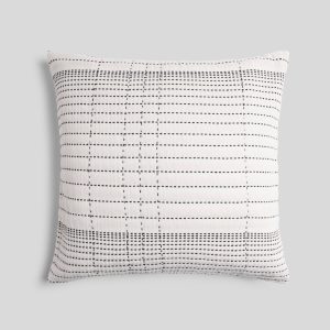 Hand Stitched Euro Pillow Cover - FINAL SALE (Ivory and Soft Black)