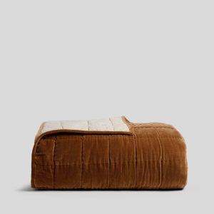 Hand Stitched Velvet Quilt (Tobacco)