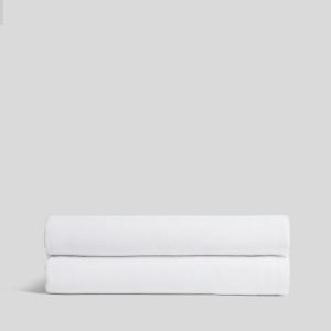 Linen Tencel Fitted Sheet - FINAL SALE (White with Black)