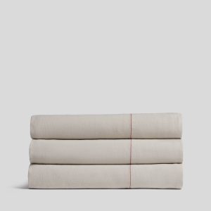 Linen Tencel Top Sheet - FINAL SALE (Bone with Canyon)