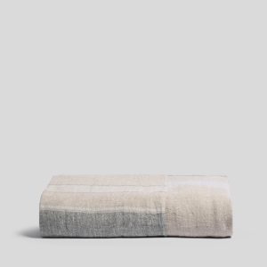 Heritage Linen Bed Cover (Natural Stripe Cool)