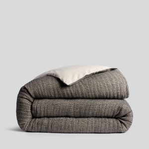 Honeycomb Duvet Cover - FINAL SALE (Soft Black and Natural)