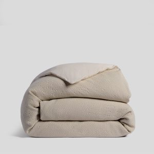 Lattice Cotton Duvet Cover (Bone)