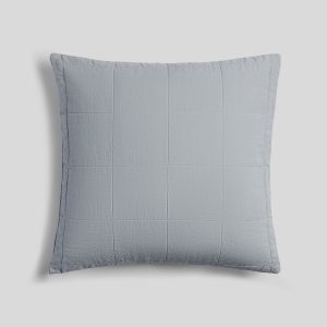 Linen Box Quilted Euro Sham (Sky)