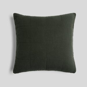 Linen Box Quilted Euro Sham (Evergreen)