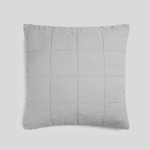 Linen Box Quilted Euro Sham - FINAL SALE (Fog)