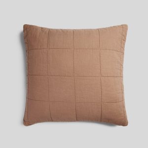 Linen Box Quilted Euro Sham (Adobe)