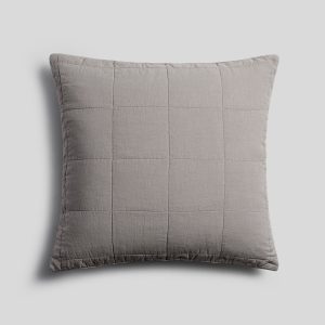 Linen Box Quilted Euro Sham (Pebble)