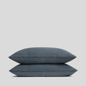 Linen Box Quilted Sham Set (Dusk)
