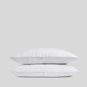 Linen Box Quilted Sham Set (White)