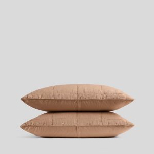 Linen Box Quilted Sham Set (Adobe)