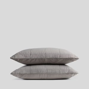 Linen Box Quilted Sham Set (Pebble)