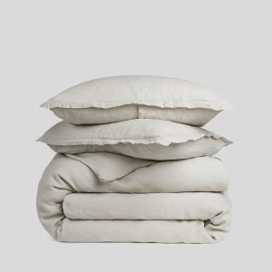 Linen Duvet Cover Set - Bone F/Q
