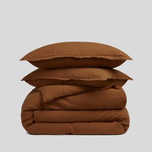 Linen Duvet Cover Set - Tobacco F/Q